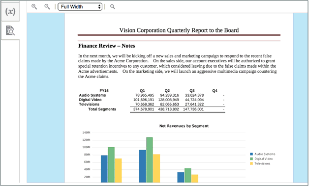 Exemple Reports dans un doclet.