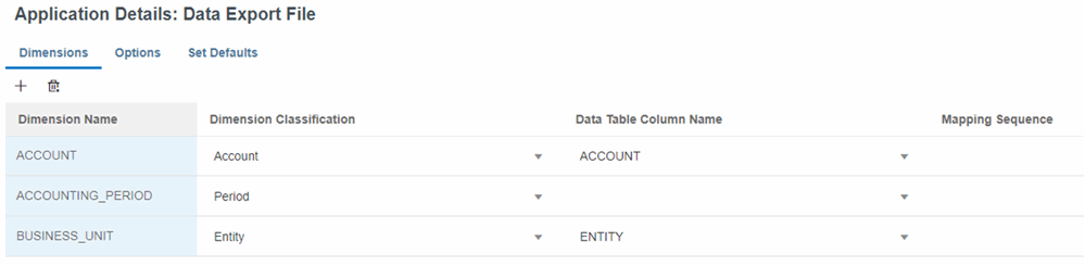 Détails de l'application : Fichier d'export de données