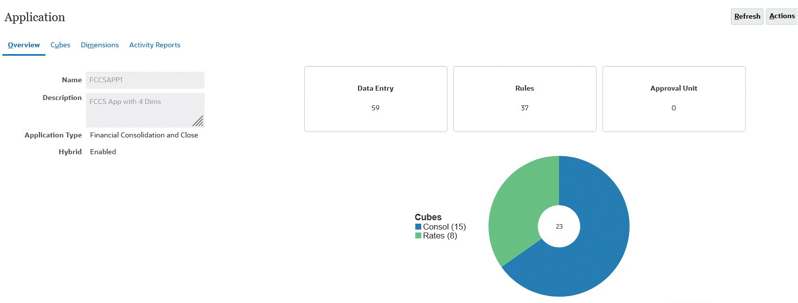 Page de présentation de l'application