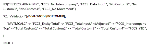 Exemple de calcul configurable C1 avec traitement ascendant