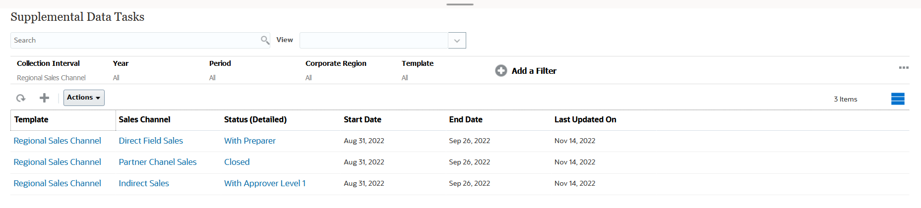 Page Tâches Supplemental Data