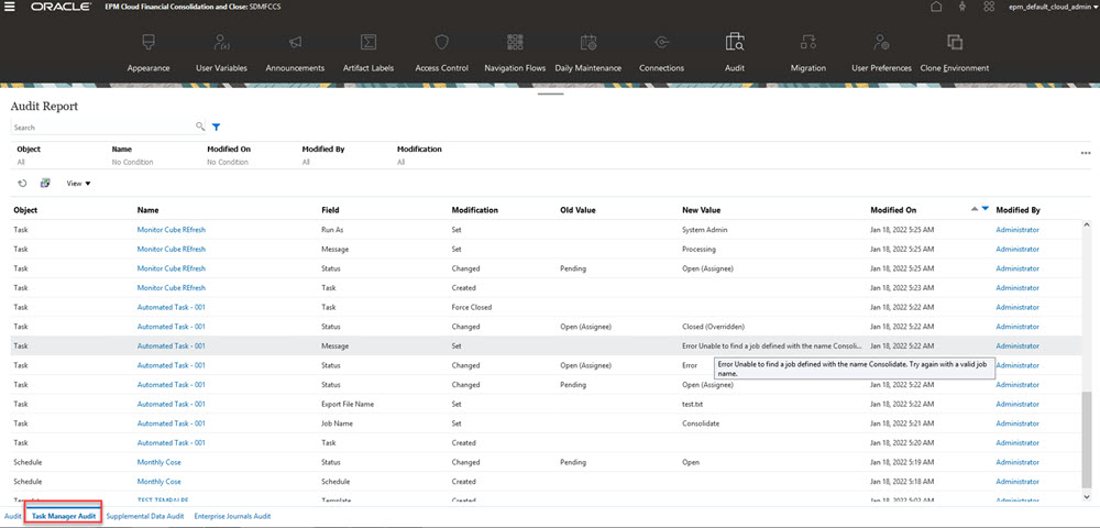 Audit de Task Manager