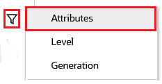 Icône Filtrer avec l'option Attributs sélectionnée