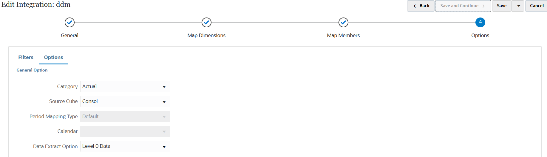 Image représentant la page Options.