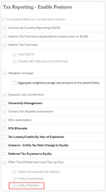 Activation de la fonctionnalité Allocation d'entités Activation de la fonctionnalité Allocation d'entités