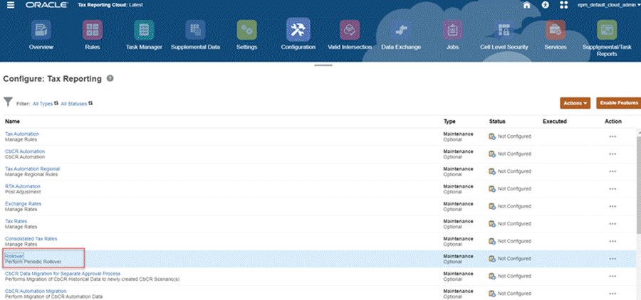 Sélectionner le formulaire Report sur Configuration