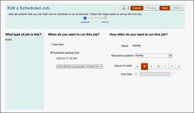 Planifiez l'exécution d'un job.