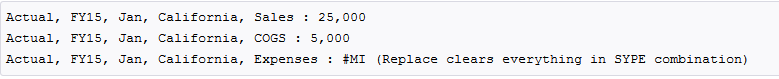 Exemple des options Remplacer, Aucun