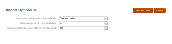 Sélectionnez les options d'import à utiliser pour le téléchargement. Sélectionnez les options d'import à utiliser pour le téléchargement.