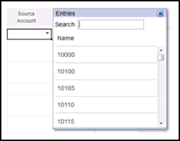 Sélectionner le compte source Sélectionner le compte source