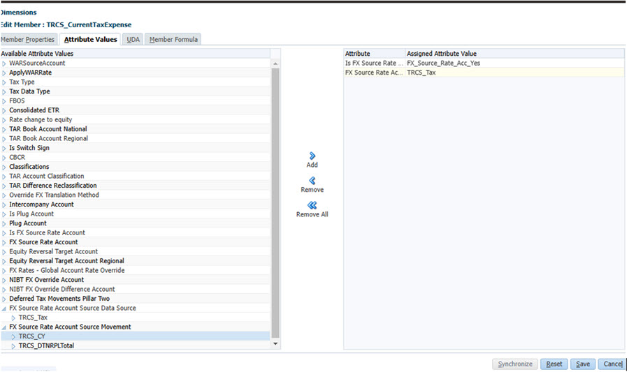 S&eacute;lection du mouvement source de taux de change de compte source