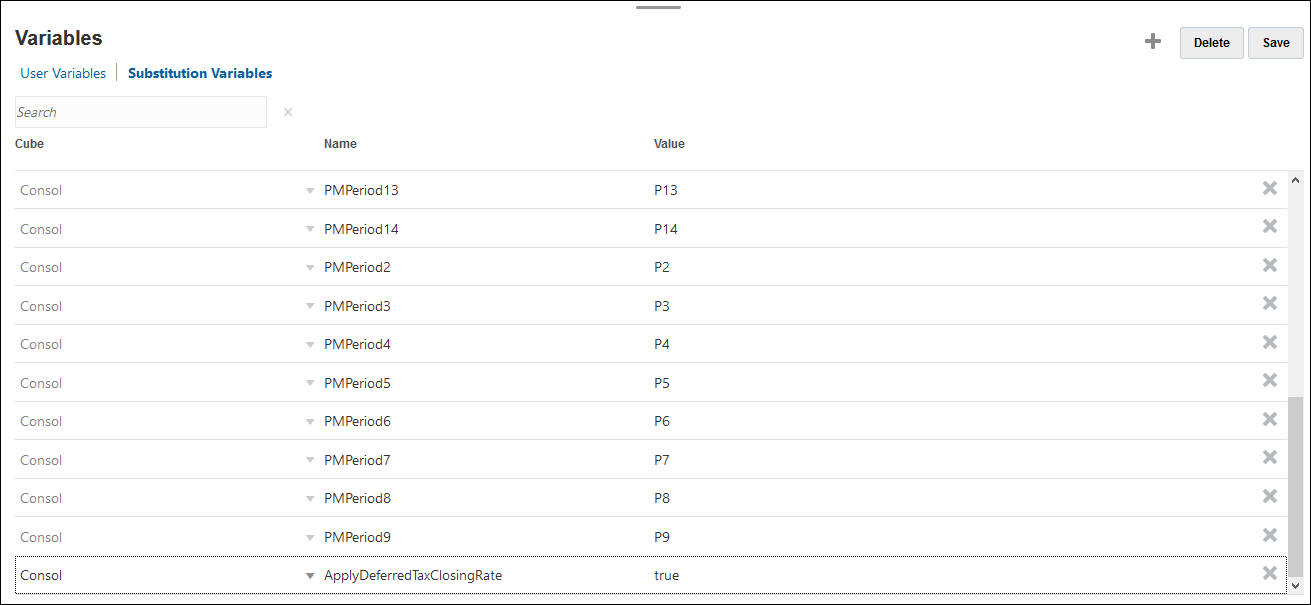 Formulaire Variables de substitution