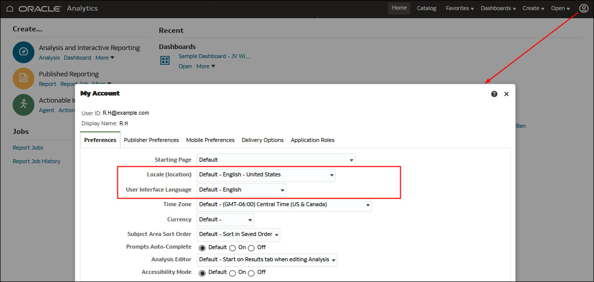 Sélectionner la langue pour les pages de l'interface classique