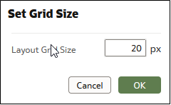 Consente di impostare la spaziatura tra le linee guida della griglia del layout in pixel.