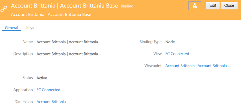 Screenshot dell'Inspector dell'associazione con i campi descritti in alto