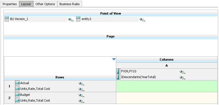 Layout del form in fase di progettazione