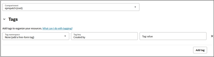 Verifica del compartimento e aggiunta di tag