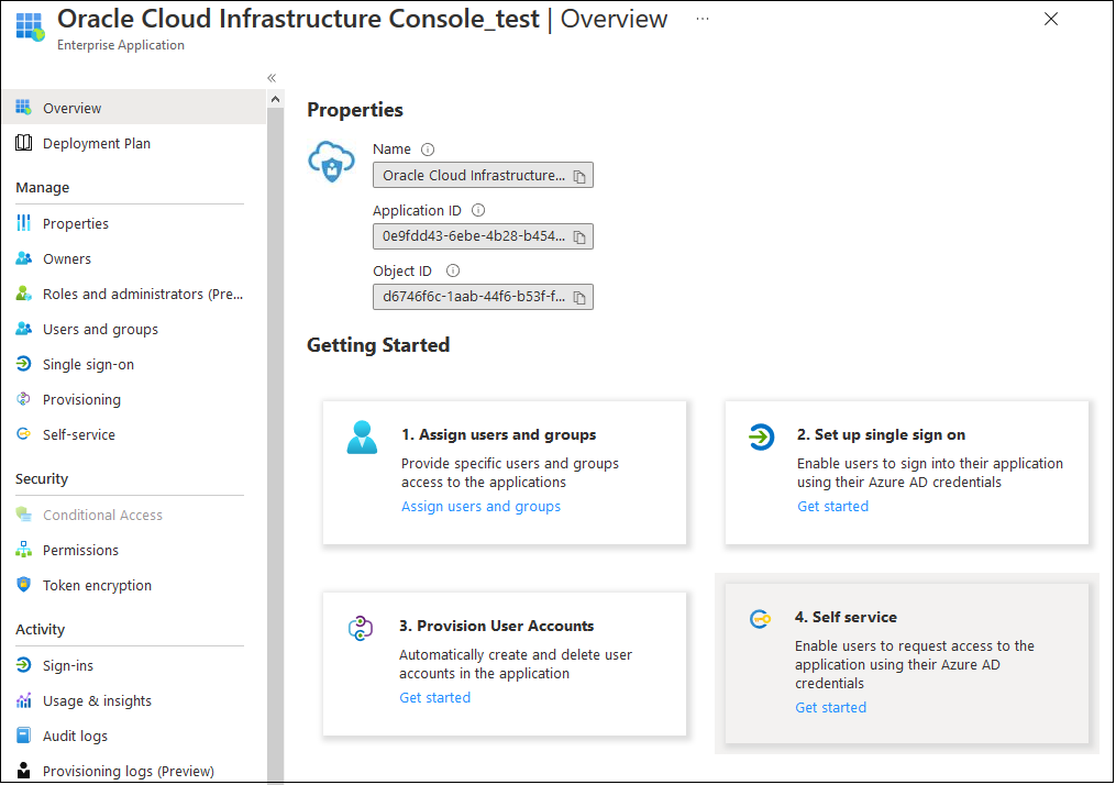 Panoramica dell'applicazione aziendale della console di Oracle Cloud Infrastructure