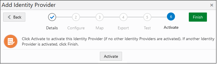 Schermata Aggiungi provider di identità: mappa