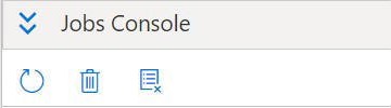 Mostra la barra degli strumenti della Console job con i pulsanti di aggiornamento di tutti i job, eliminazione dei job selezionati ed eliminazione di tutti i job completati