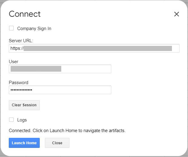 Visualizza il pulsante Avvia Home page nella finestra di dialogo Connetti dopo che viene stabilita la connessione.