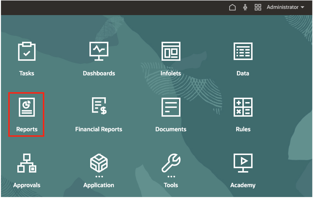Report nella home page per EPM.
