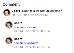 Esempio di un commento che è stato chiuso e di uno che è stato aperto e di come è indicato sotto il messaggio.