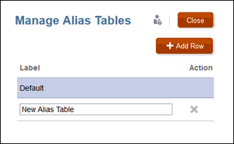 Immettere un nome per la nuova tabella alias.