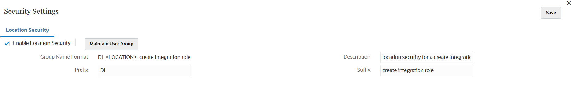 Immagine che mostra la pagina Impostazioni sicurezza.