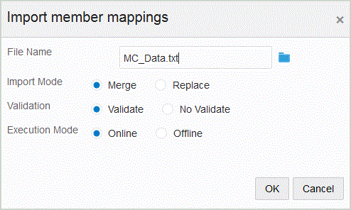 Immagine che mostra la pagina Importa mapping membri.