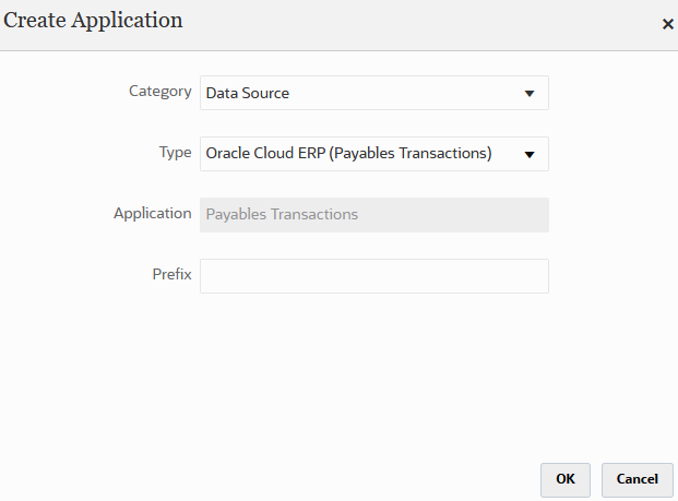 Immagine che mostra la pagina Crea applicazione.