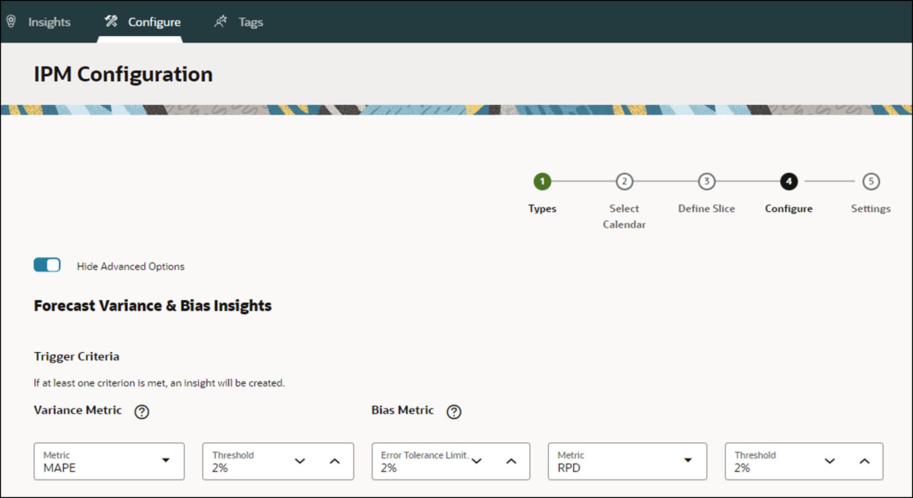 Configura approfondimenti varianza e distorsione previsione