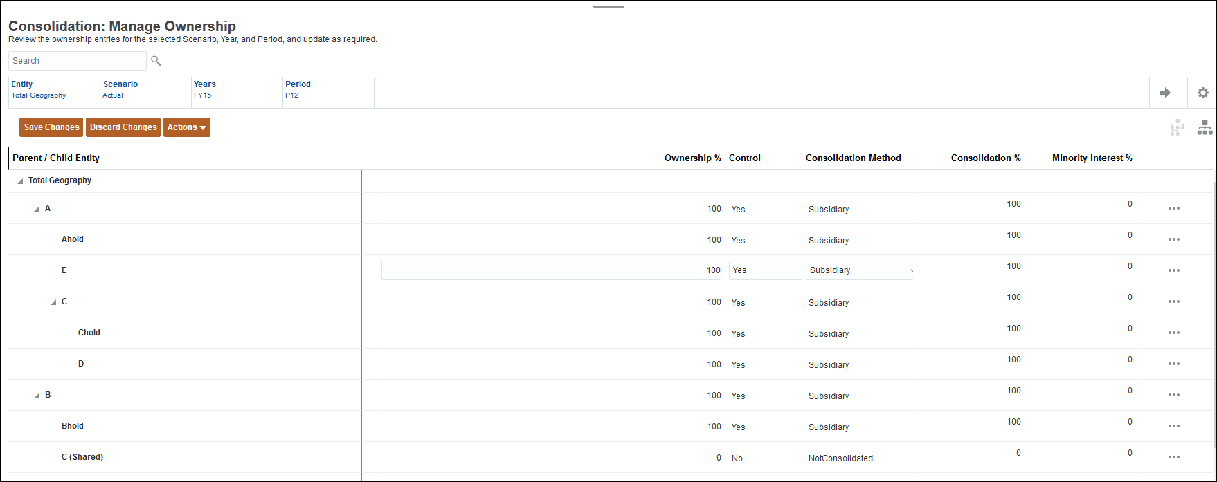 Ricalcolo dei dati di proprietà