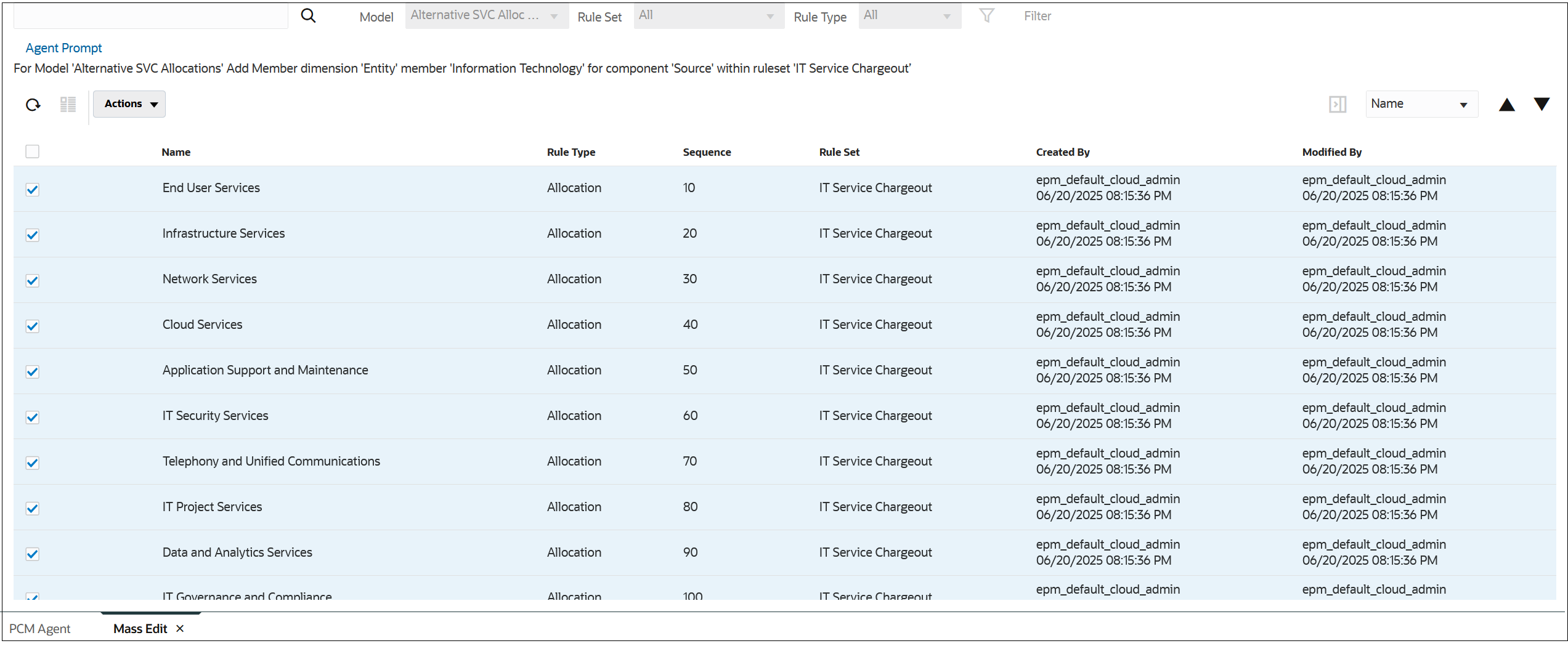 メンバーを追加するユーザー要求の結果が表示されている「一括編集」タブ