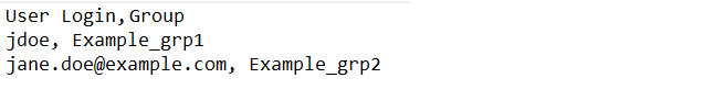 グループのインポートのファイル形式の例
