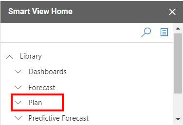 「Plan」が選択されたSmart View パネル