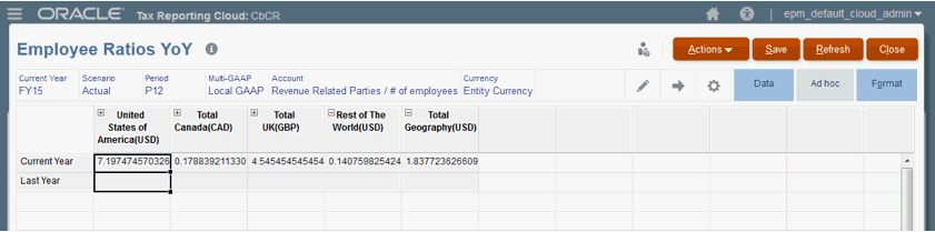 比率のフォーム