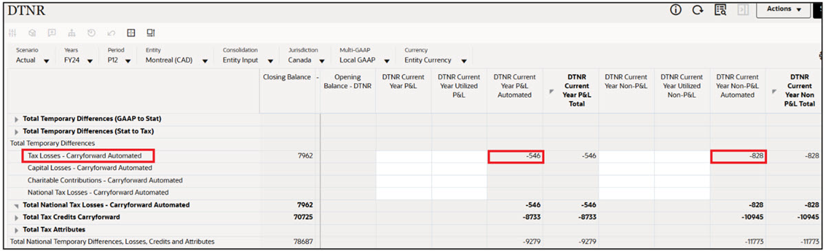 DTNR 현재 연도 P&L 자동화 및 DTNR 현재 연도 비PL 자동 값