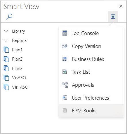 Toont de optie voor het starten van EPM-boeken vanuit het contextmenu.