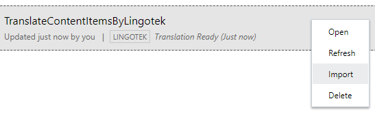 Oversettelseskobler - valget Importer