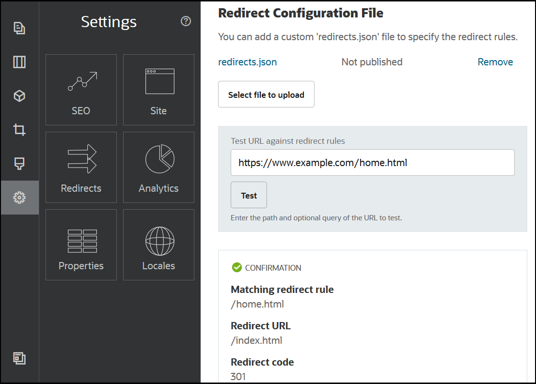 Painel de Teste de Redirecionamentos
