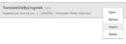 Importar Traduções