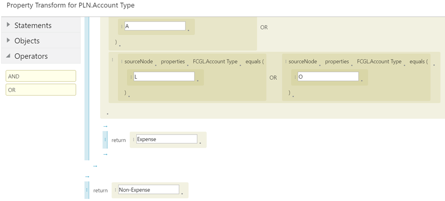 segundo bloco de retorno exibe Non-Expense