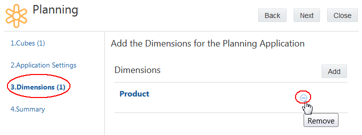 exemplo de remoção de dimensão