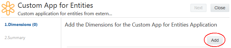adicionar dimensão ao aplicativo