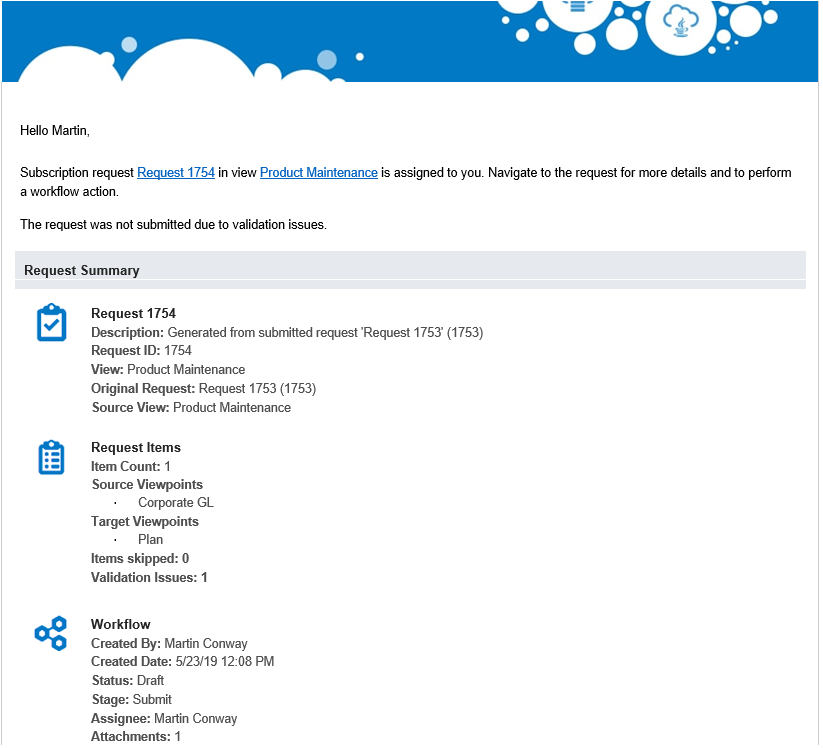 captura de tela exibe uma notificação com os campos listados acima