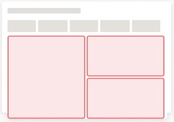 Layout de Dashboard com 3 painéis