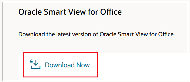 Caixa de diálogo Oracle Smart View for Office com Fazer Download agora selecionado