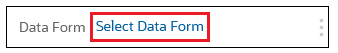 Campo Formulário de Dados como o link Selecionar Formulário de Dados