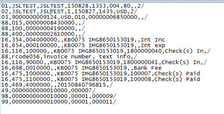 Arquivo de Saldos em Arquivo com Formato BAI: